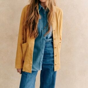 Sezane Will Jacket Straw Suede M